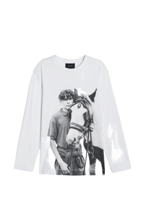 Simone Rocha long-sleeve graphic-print T-shirt - White