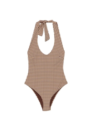 SIR. geometric-print swimsuit - Brown