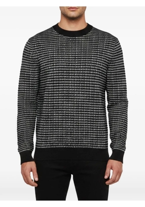 Emporio Armani Pre-Owned logo-print knit sweater - Black