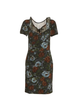 Dolce & Gabbana Pre-Owned floral-print scoop-neck mini dress - Grey