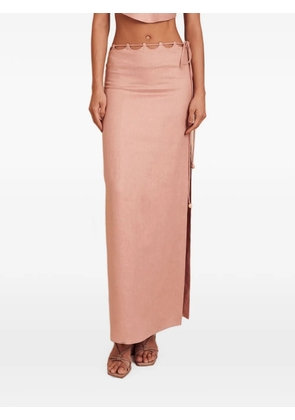 AZULU Cairo cut-out side-slit maxi skirt - Pink