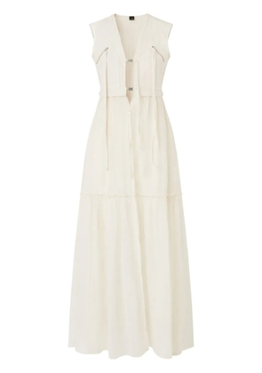 PINKO buckled long dress - White