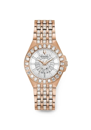 Bulova Phantom crystal-embellished 32mm watch - White