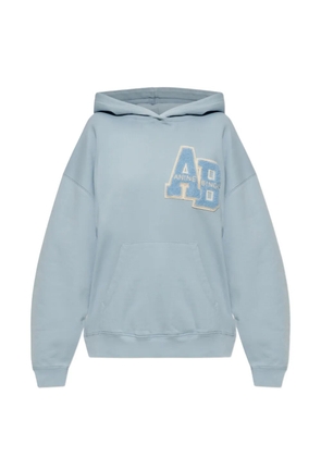 ANINE BING Harvey logo-patch hoodie - Blue