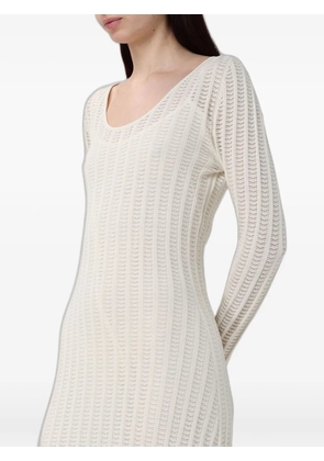 Fabiana Filippi pointelle-knit long-sleeve maxi dress - White