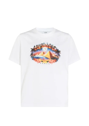 Casablanca graphic-print cotton T-shirt - White