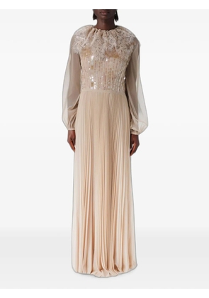 Fabiana Filippi sequin-embellished pleated maxi dress - Neutrals