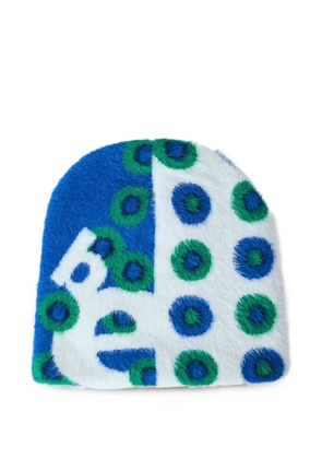 b.Eautiful Department patterned beanie hat - White