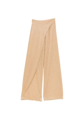 Oséree Lumiere Beads Pareo wrap-front trousers - Gold