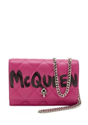 Alexander McQueen Pre-Owned Skull logo quilted clutch bag - Pink