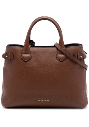Burberry Pre-Owned 2000-2017 Medium Calfskin and House Check Banner satchel - Brown