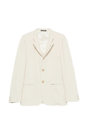 Emporio Armani crinkled-finish buttoned blazer - Neutrals