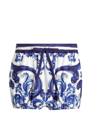 Dolce & Gabbana Majolica-print poplin shorts - White
