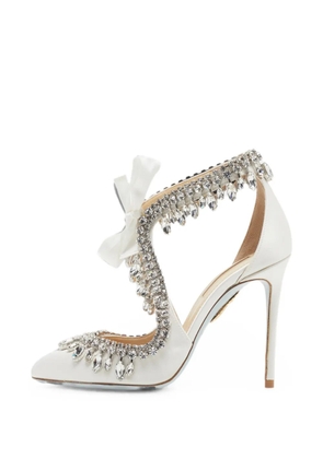 Aquazzura crystal-embellished ankle-strap pumps - Neutrals