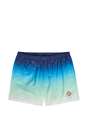 Casablanca monogram-print ombré-effect swim shorts - Blue