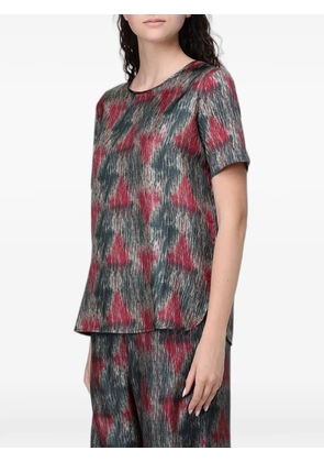 Max Mara abstract-print short-sleeve top - Grey