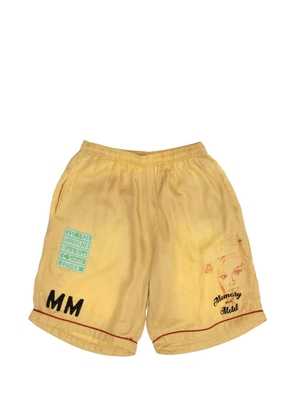 Paly Montauk graphic-print drawstring track shorts - Yellow