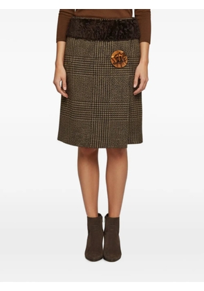 Dolce & Gabbana Pre-Owned houndstooth A-line midi skirt - Brown