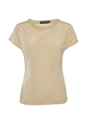 Dolce & Gabbana Pre-Owned Bateau-neck crepe top - Neutrals