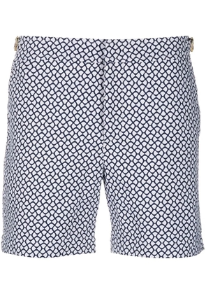 Orlebar Brown patterned-jacquard beach shorts - Blue