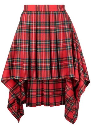 Moschino checked virgin-wool skirt - Red