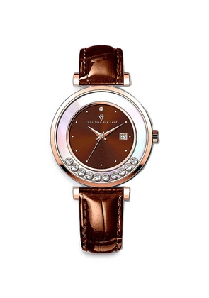 CHRISTIAN VAN SANT Bria crystal-embellished 40mm watch - Brown