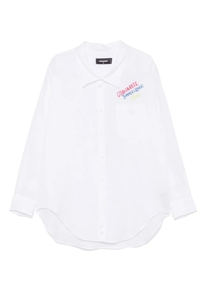 DSQUARED2 logo-embroidered shirt - White