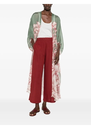 MOUTAKI elasticated-waist cropped palazzo pants - Red