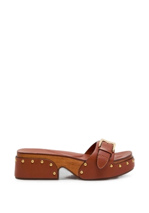 ZIMMERMANN Alight studded buckle-strap sandals - Brown