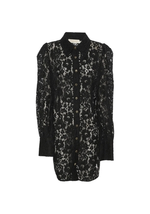 ZIMMERMANN floral-lace long-sleeved shirt - Black