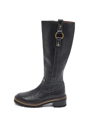 See by Chloé buckle-detail leather boots - Black