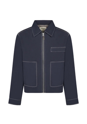Carrer contrast-stitch zip-up jacket - Blue