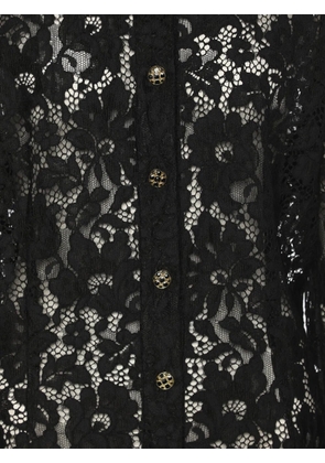 ZIMMERMANN floral-lace long-sleeved shirt - Black