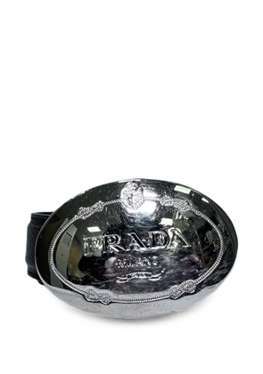 Prada Pre-Owned 2020 engraved-logo-buckle leather belt - Black