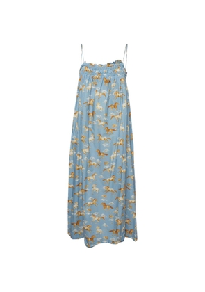 GANNI horse-print strappy dress - Blue