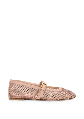 Stuart Weitzman crystal-embellished Bareitall Mary Jane ballet flats - Pink