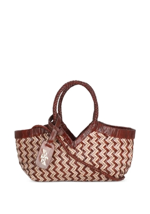 VIPERA Monet zigzag-motif leather tote bag - Brown