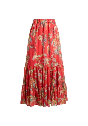 ETRO cotton paisley-print maxi skirt - Red