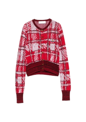 Vivienne Westwood Scribble Check buttoned cardigan - Red