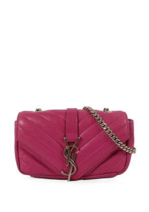 Saint Laurent Pre-Owned quilted leather logo-plaque shoulder bag - Pink