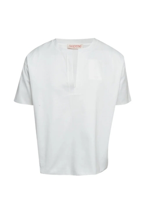 Valentino Garavani Pre-Owned short-sleeve split-neck cotton T-shirt - White