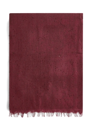 Brunello Cucinelli sequin-embellished fringed scarf - Red