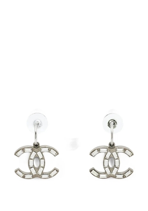 CHANEL Pre-Owned CC crystal earrings - Grey