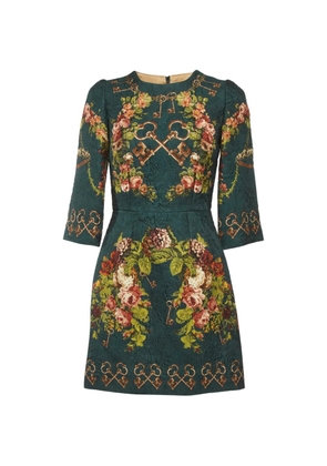 Dolce & Gabbana Pre-Owned floral-print jacquard mini dress - Green