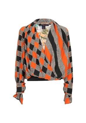 Louis Vuitton Pre-Owned Grace Coddington cowl-neck blouse - Orange
