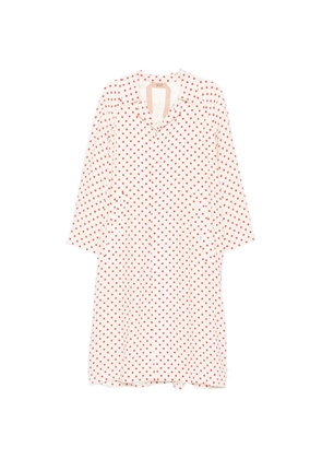 Nº21 polka-dot notch-lapel coat - White