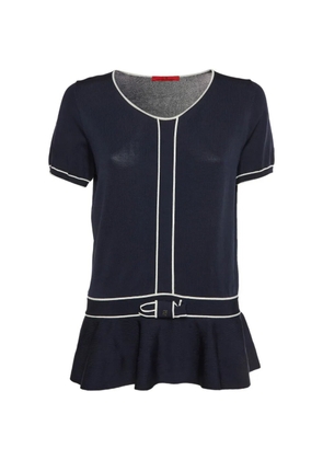 Carolina Herrera Vintage bow-detail top - Blue