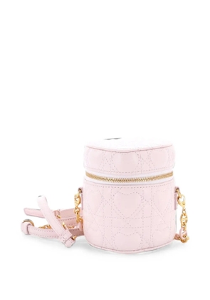 Christian Dior Pre-Owned Lady Dior Vanity Case Heart Cannage Quilt Leather Micro pouch - Pink
