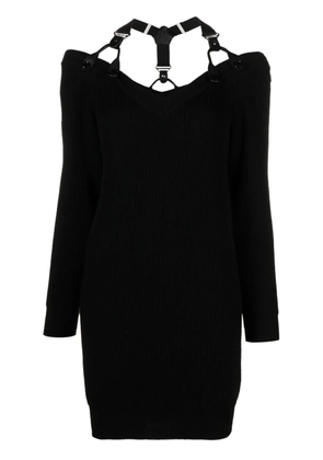 Moschino braces-detail knitted dress - Black