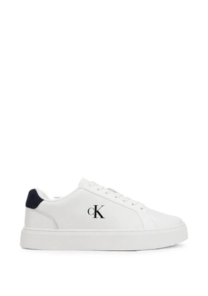 Calvin Klein Signature logo-print leather sneakers - White